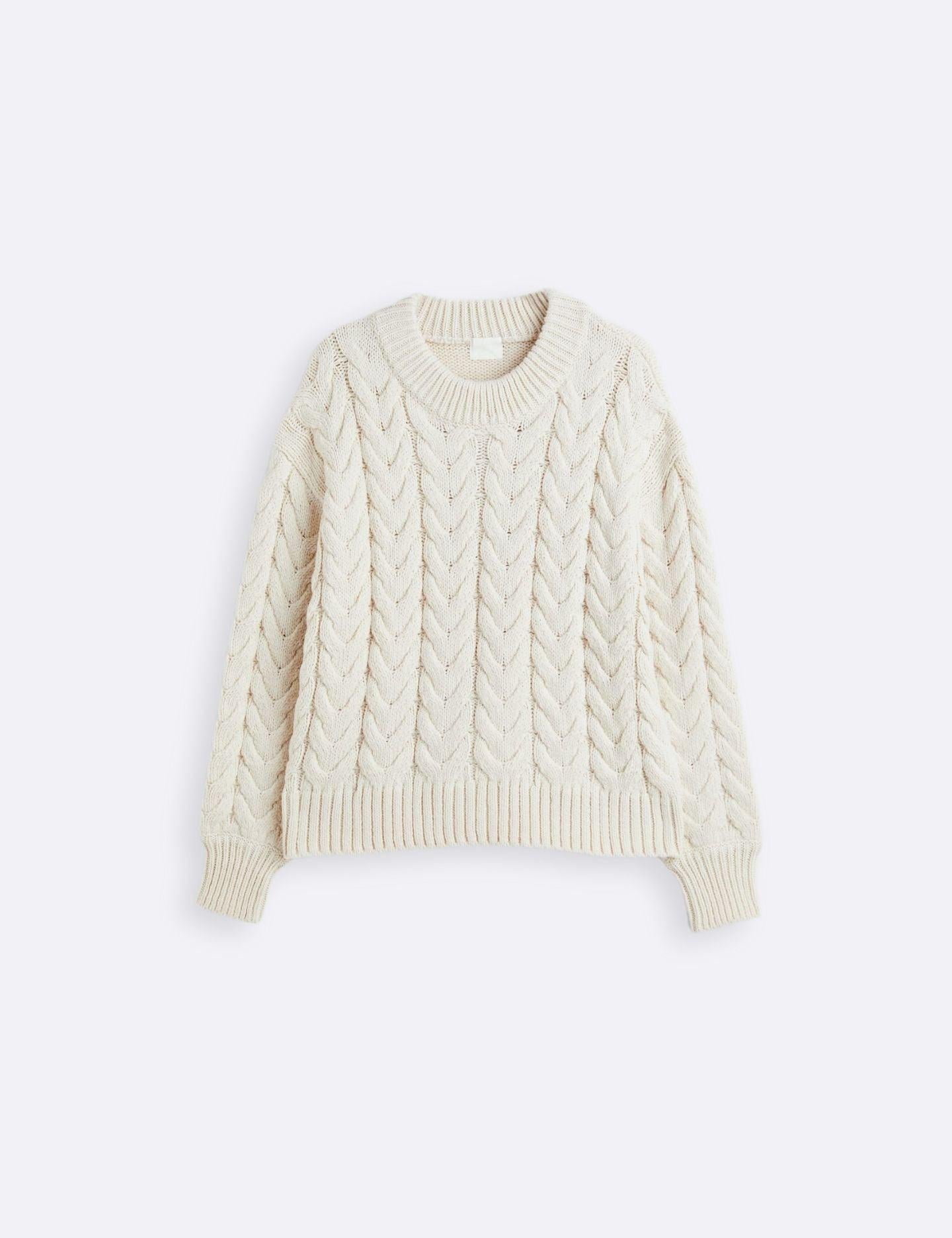 Thrustyle™ - Soft Wool Cable Knit Sweater