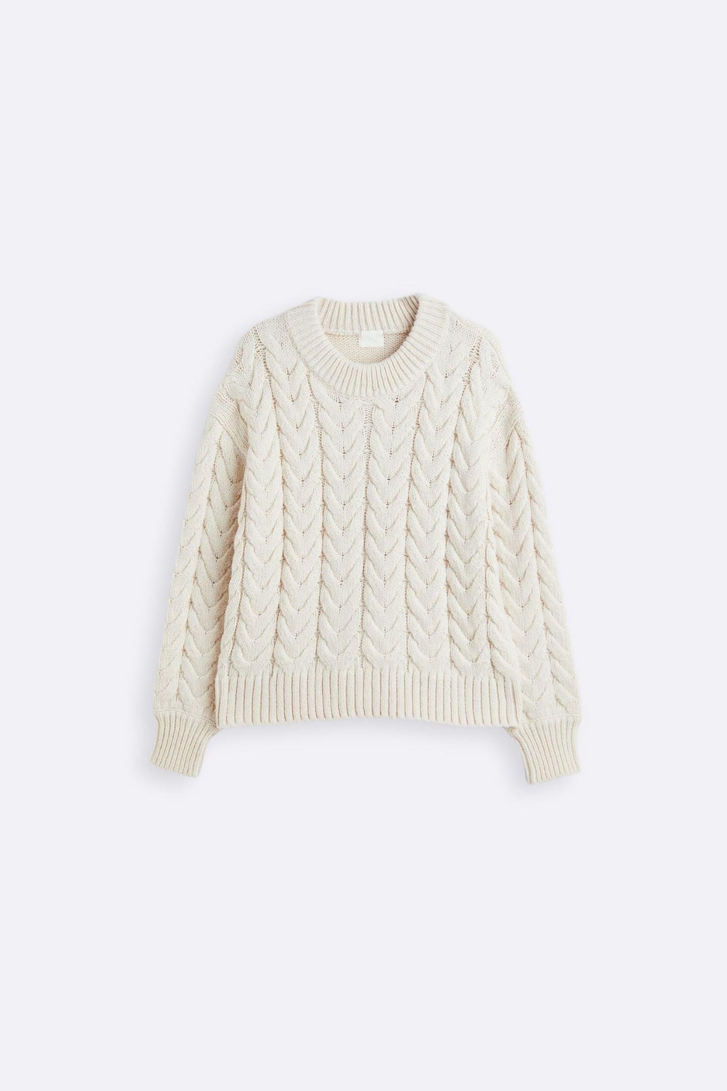 Thrustyle™ - Soft Wool Cable Knit Sweater