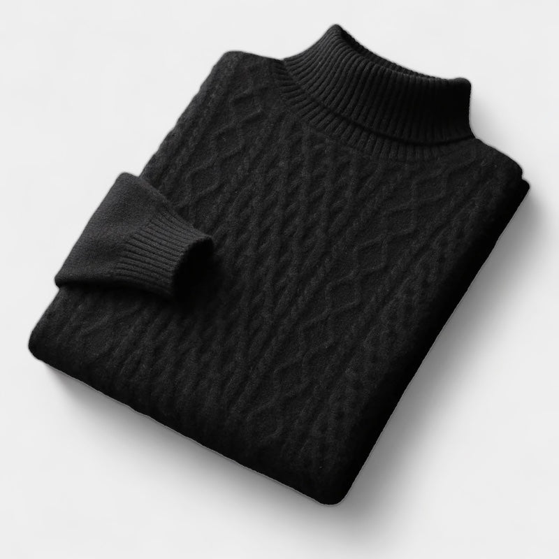 Merino Wool Knitted Turtleneck Sweater