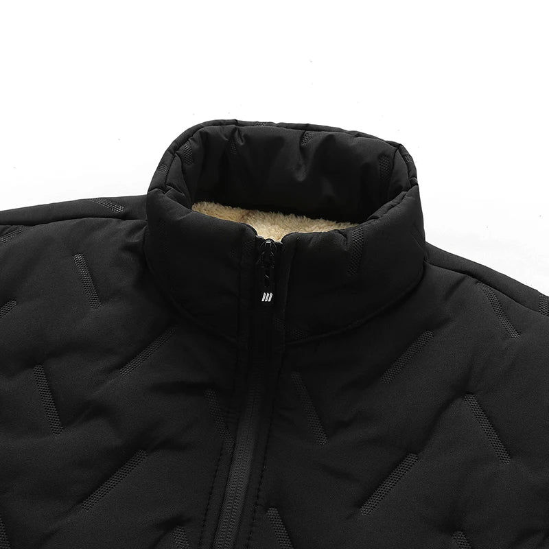 Men’s Padded Winter Jacket – Windproof Fleece-Lined Coat