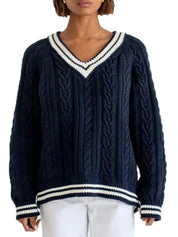 Vintage V-Neck Stripe Jumper