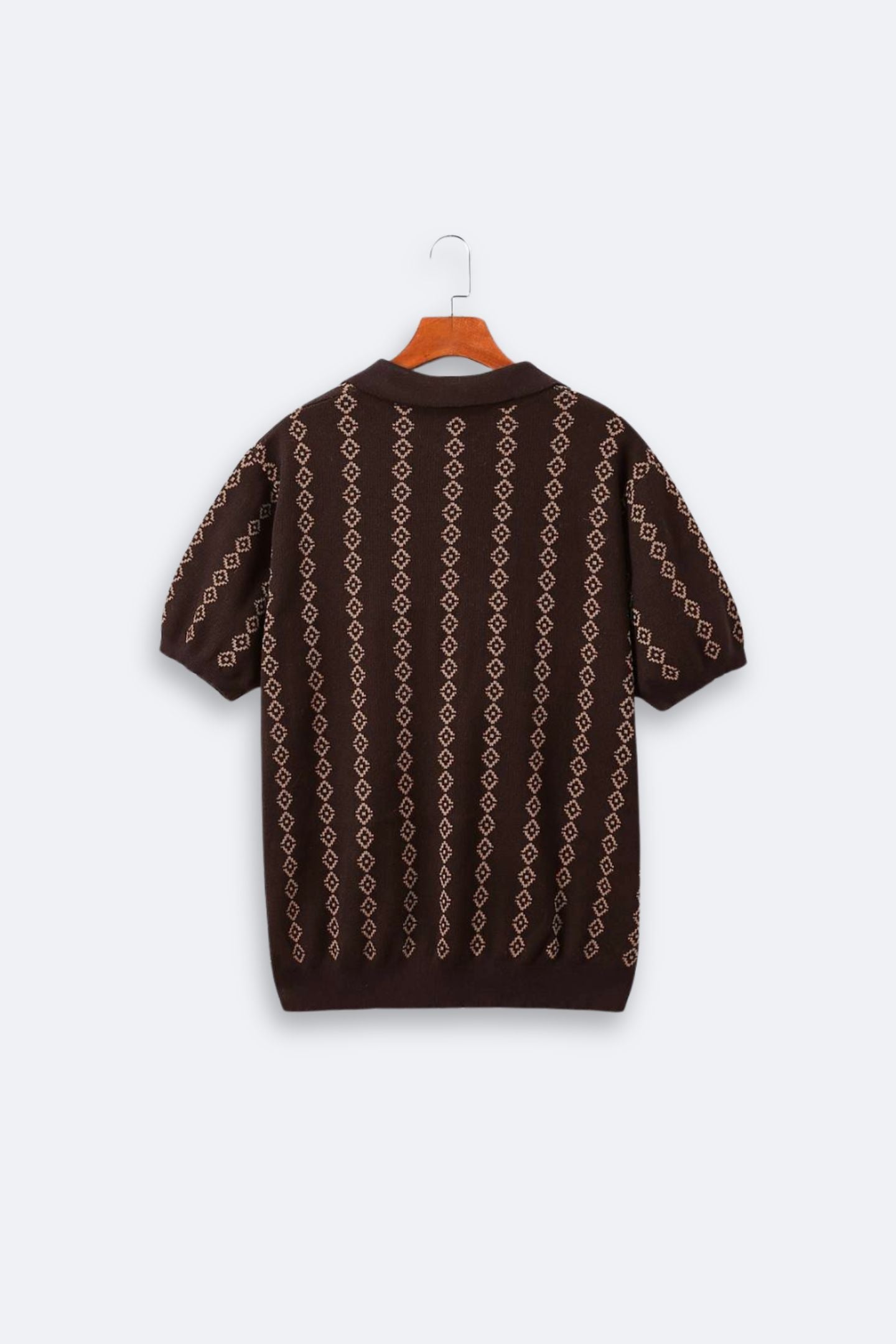 Old Money Pattern Chic Knit Polo T-Shirt