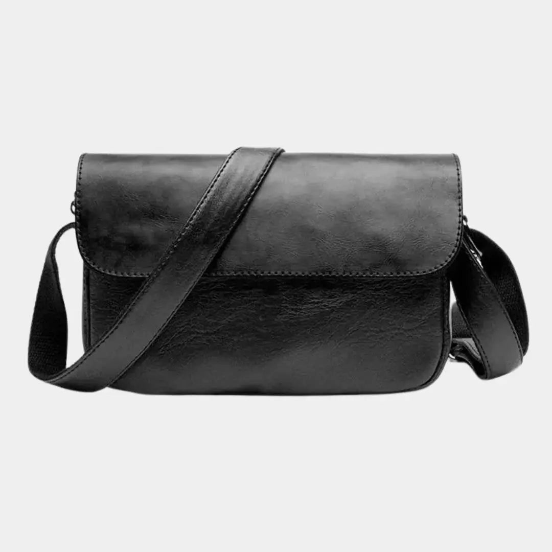 Men’s Milan Essential Leather Shoulder Bag – Premium Leather, Spacious Interior, Adjustable Strap