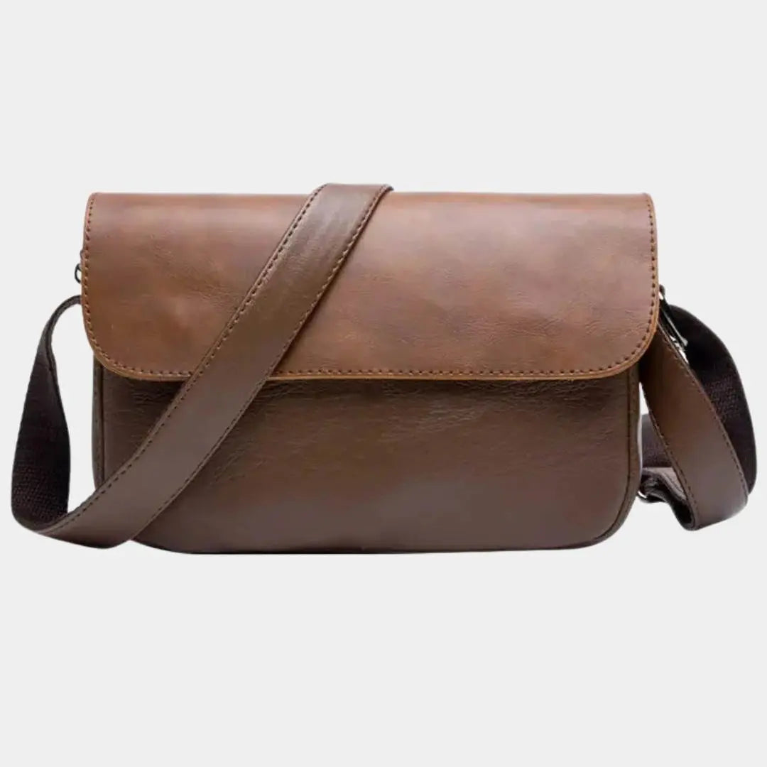 Men’s Milan Essential Leather Shoulder Bag – Premium Leather, Spacious Interior, Adjustable Strap