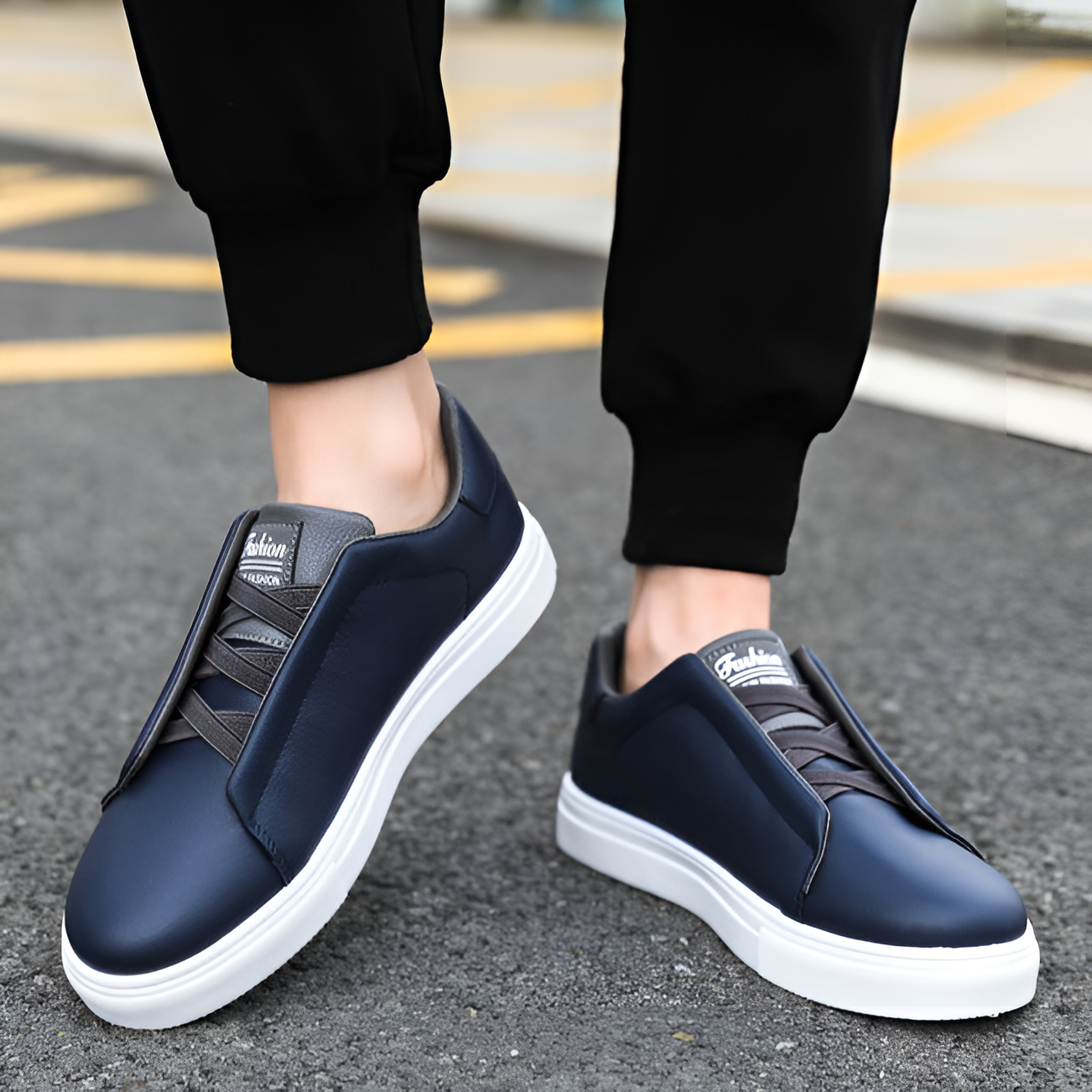 Women's White Slip-On Sneakers – Premium Vegan Leather, Stylish Comfort-5