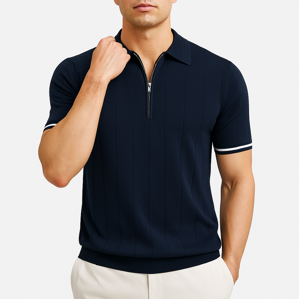 THRUSTYLE | Textured Zip Polo