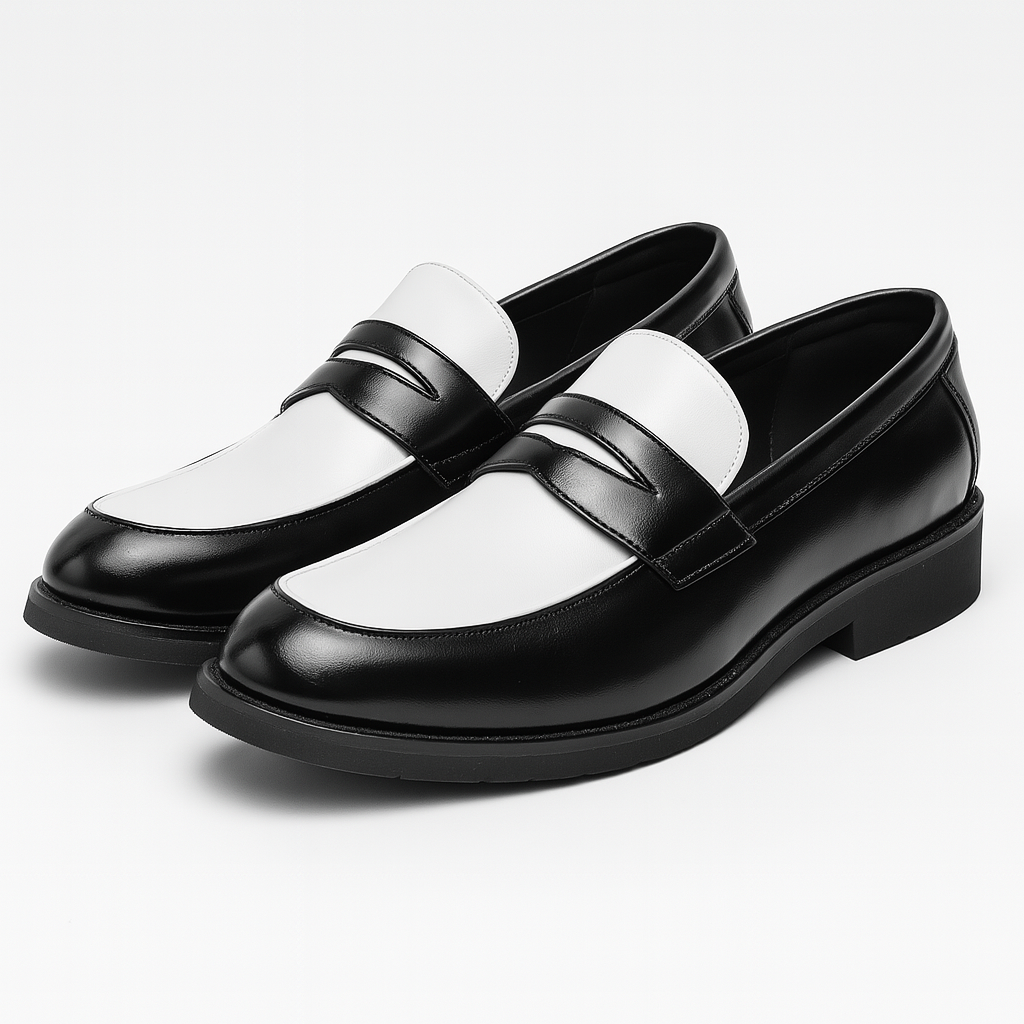 THRUSTYLE | Two-Tone Leather Loafers