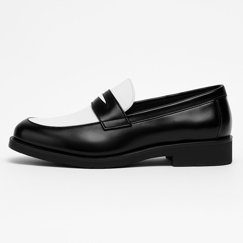 THRUSTYLE | Two-Tone Leather Loafers