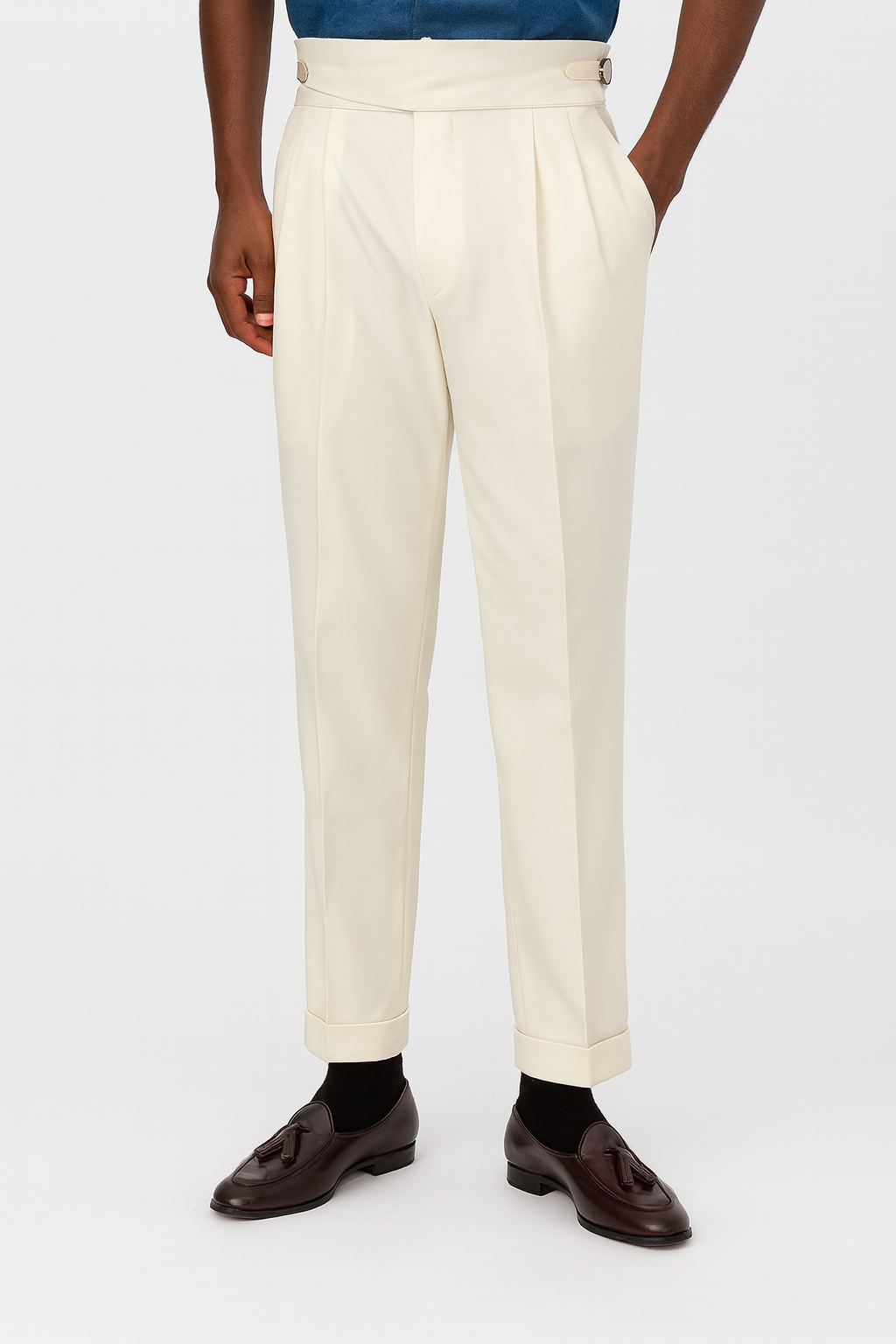 Men’s Pleated High-Waisted Trousers – Classic Elegance & Modern Tailoring