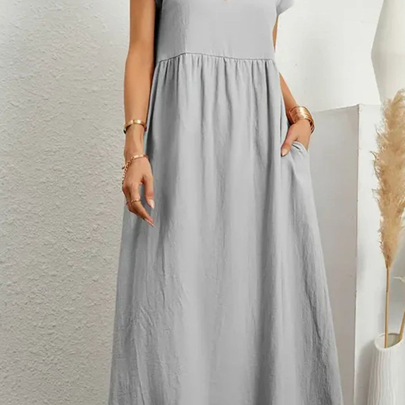 CottonLinenSolidShortSleeveMidiDress-grey.jpg