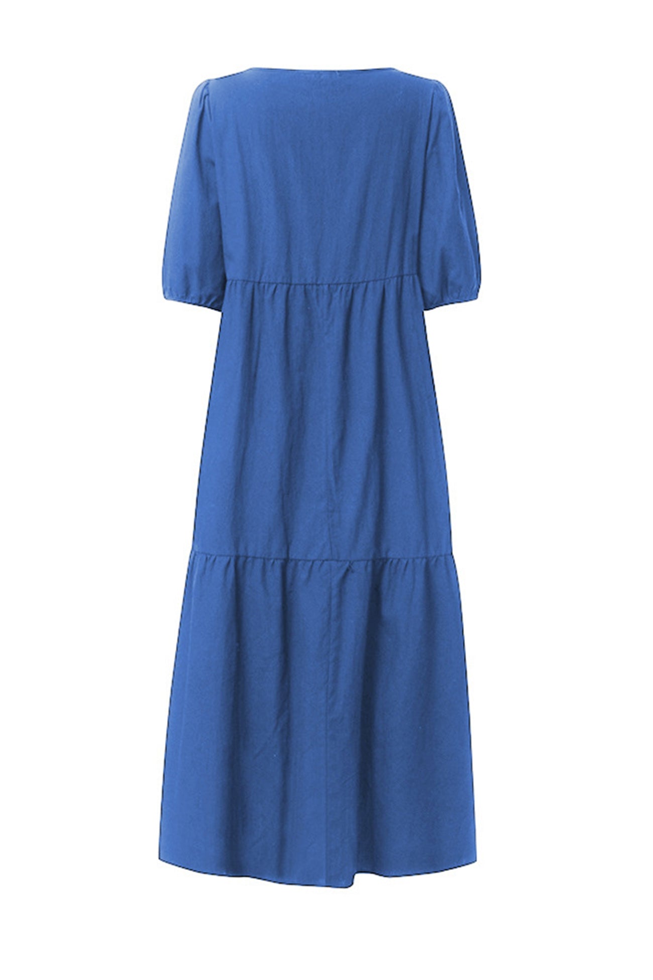 Crew Neck Cotton Tiered Dress
