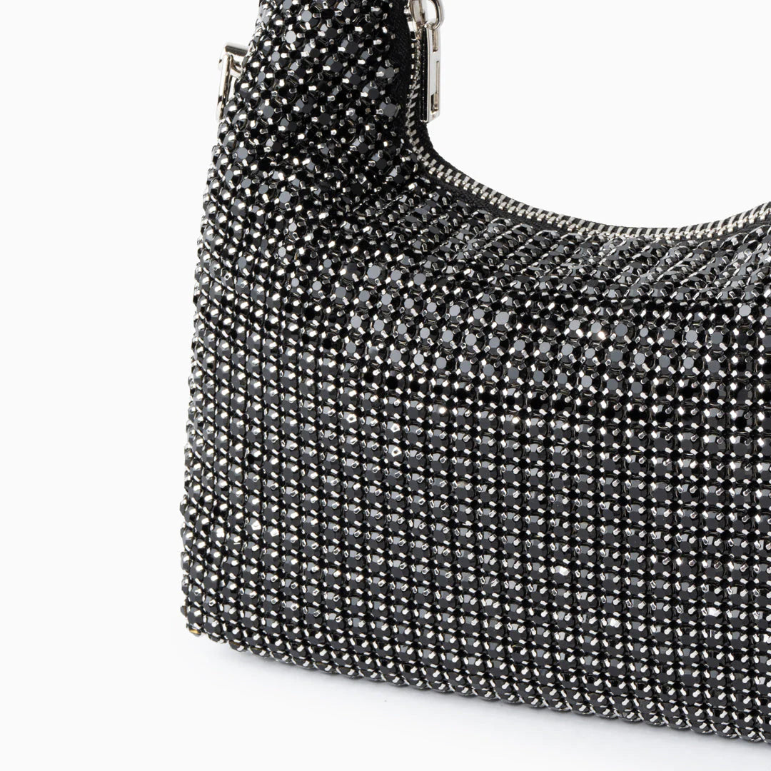 Luxury Rhinestone Evening Bag – Silver Black Gold