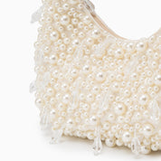 Pearl-Embellished Shoulder Bag - Elegant Mini Tote for Any Occasion
