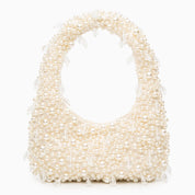 Pearl-Embellished Shoulder Bag - Elegant Mini Tote for Any Occasion