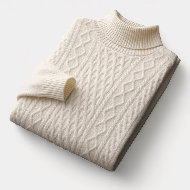 Merino Wool Knitted Turtleneck Sweater