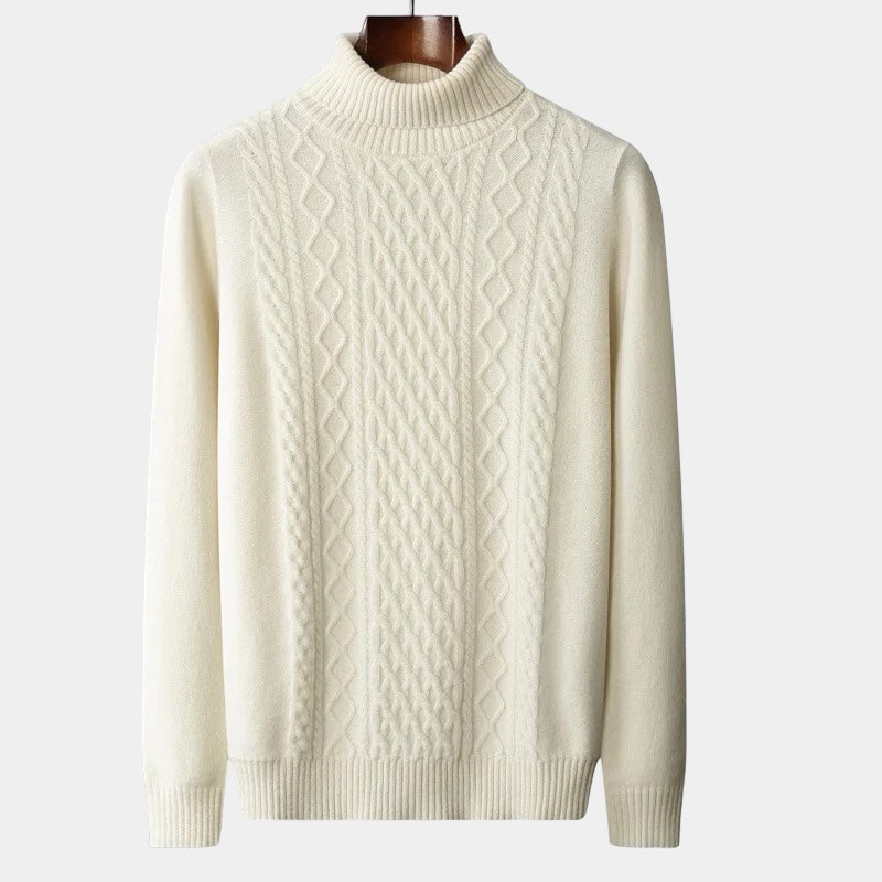 Merino Wool Knitted Turtleneck Sweater