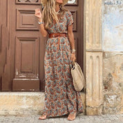 Women’s Maxi Dress – Lightweight Pleated Boho Style for Summer-1