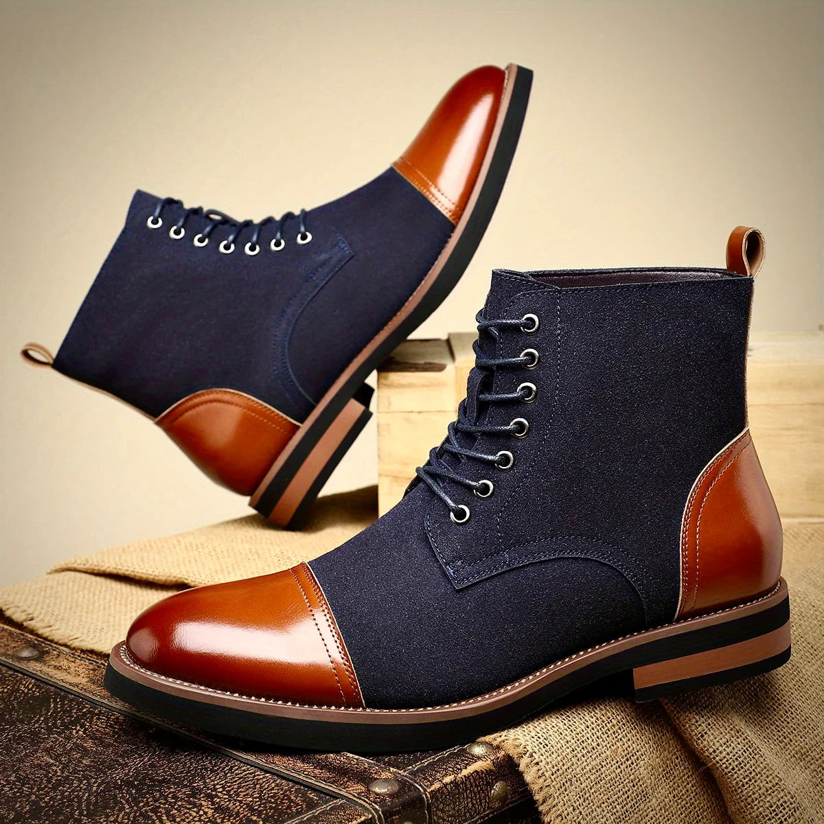 Men's Oxford Leather Boots – Premium Quality, Classic Design-2