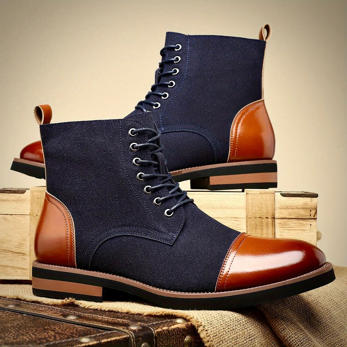 Men's Oxford Leather Boots – Premium Quality, Classic Design-1