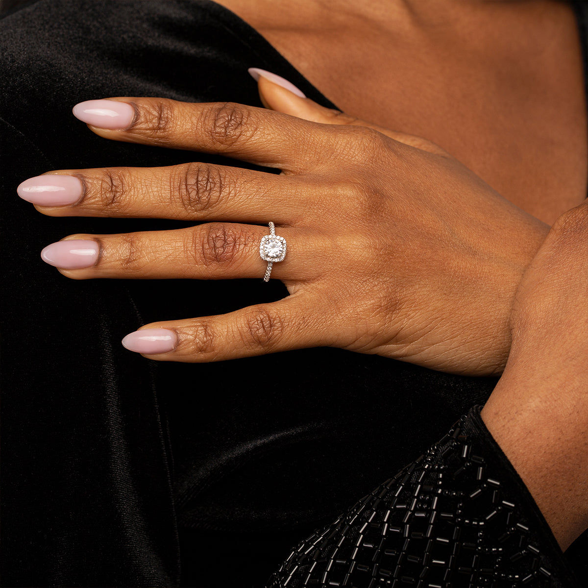 Adrielle Square Halo Ring