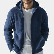Men's 100% Merino Wool Zip Solid Color Sweater – Sleek Design Meets Luxurious Comfort