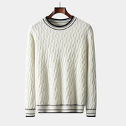 OLD MONEY Merino Wool Round Neck Knitted Sweater