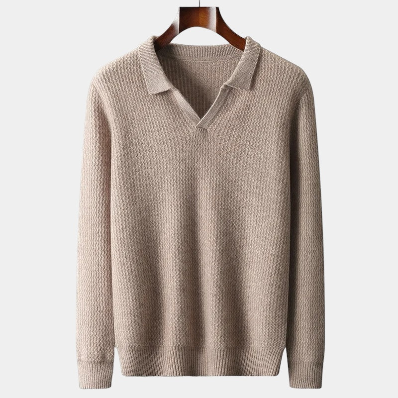 Merino Wool Flap Collar Sweater