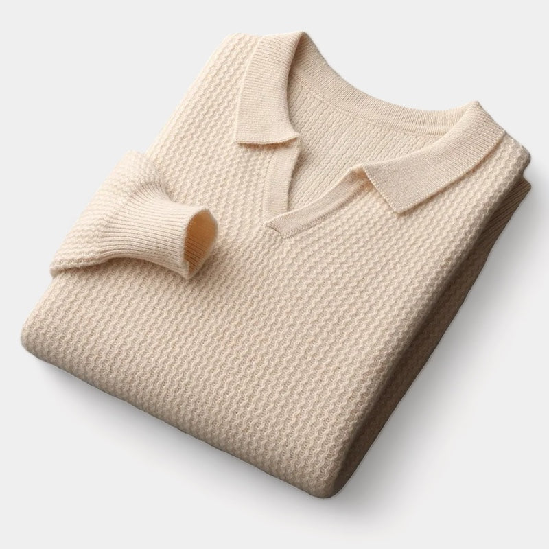 Merino Wool Flap Collar Sweater