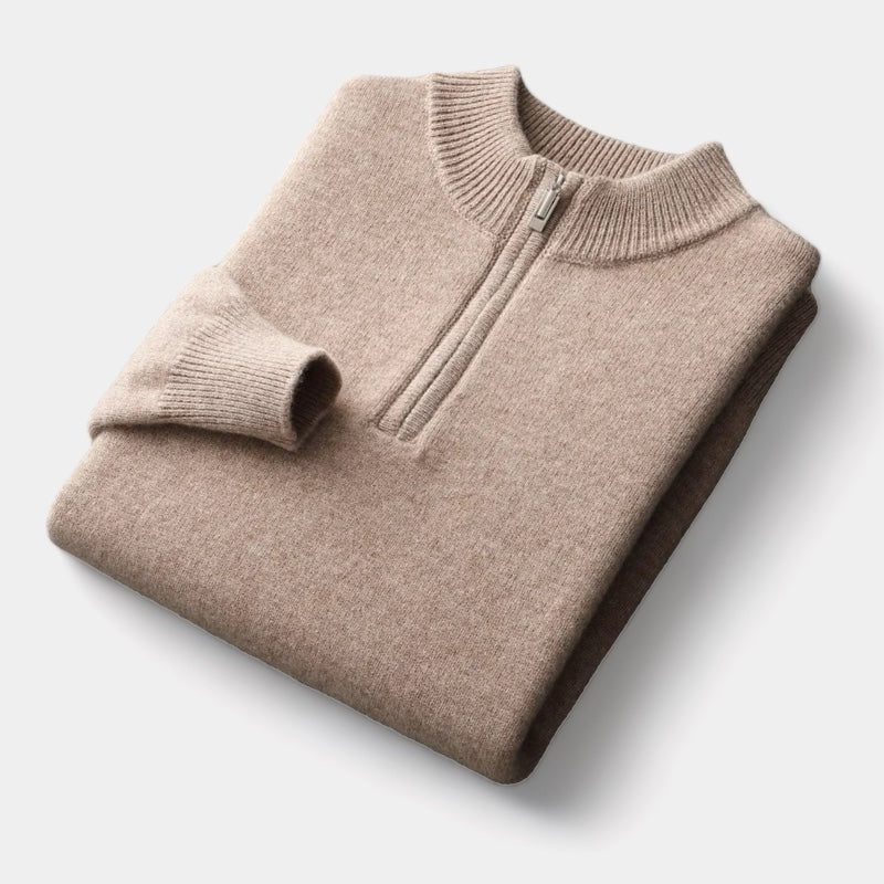 OLD MONEY Merino Wool Quarter-Zip Sweater