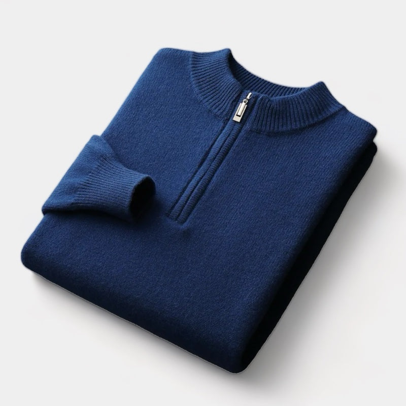 OLD MONEY Merino Wool Quarter-Zip Sweater