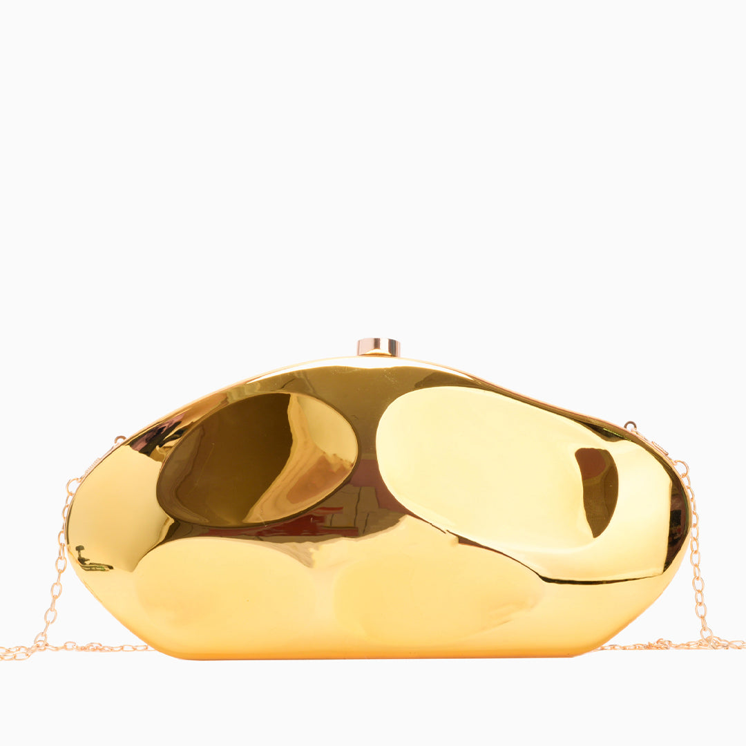Acrylic evening clutch bag - metallic handbag for women, luxury dinner purse