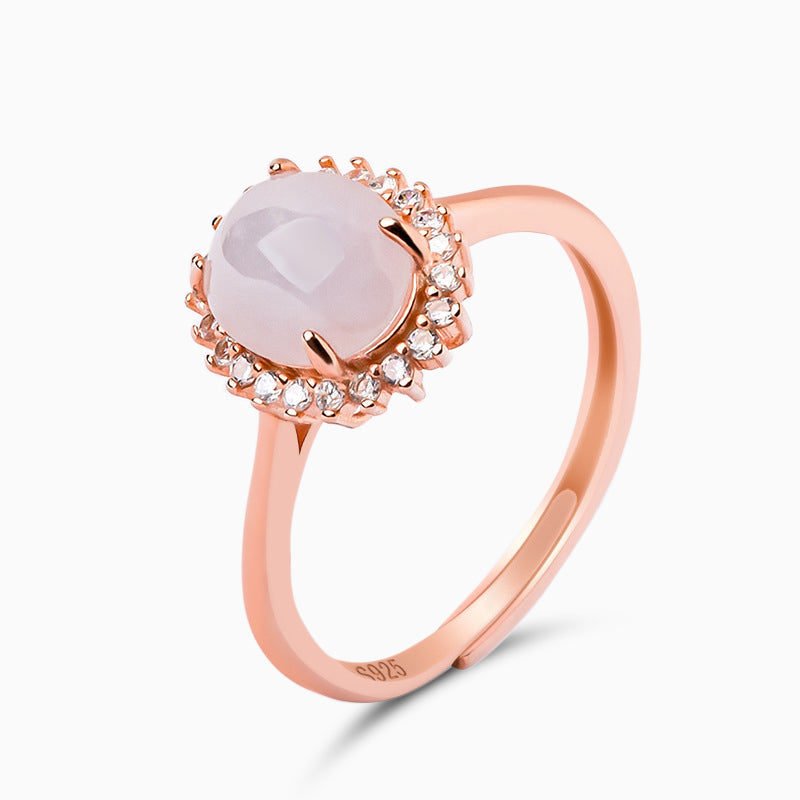 Adjustable Purple Bliss Ring – Sterling Silver & Jade Stone