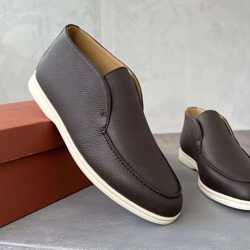 Men’s Brown Loafers – Luxurious Grain Leather, Comfortable Slip-On Design-2