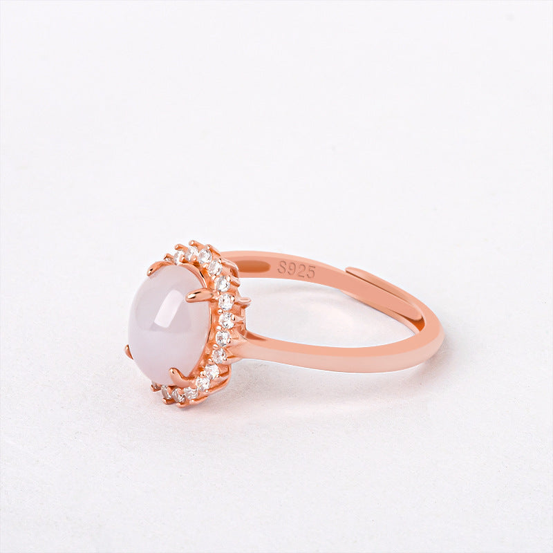 Adjustable Purple Bliss Ring – Sterling Silver & Jade Stone
