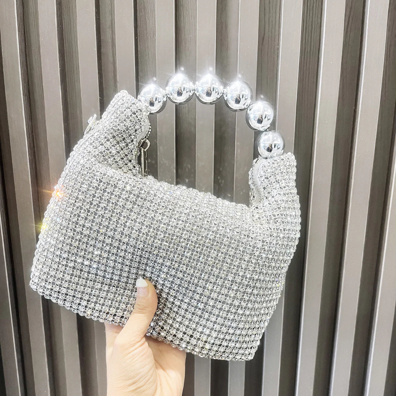 Luxury Rhinestone Evening Bag – Silver Black Gold