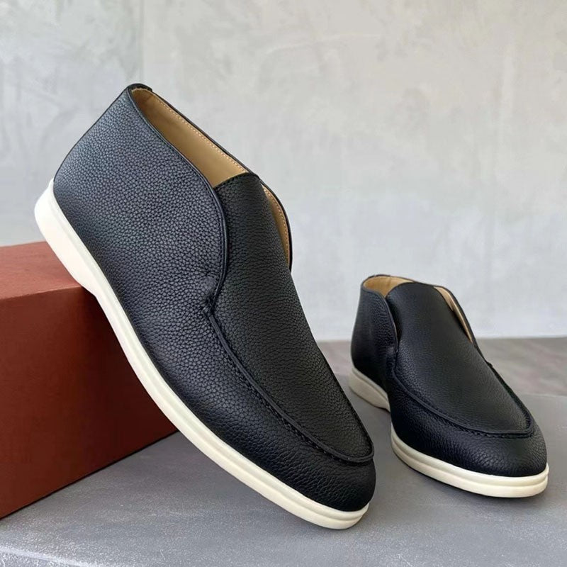 Men’s Brown Loafers – Luxurious Grain Leather, Comfortable Slip-On Design-1