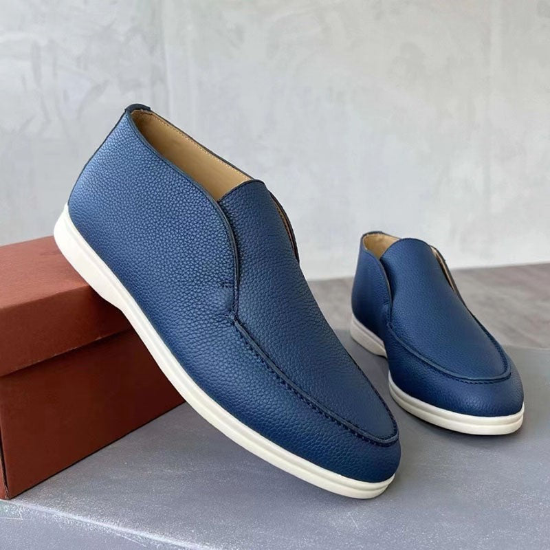 Men’s Brown Loafers – Luxurious Grain Leather, Comfortable Slip-On Design-3