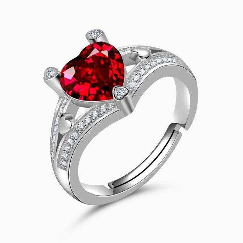 925 sterling silver heart ring - romantic gemstone engagement & promise band