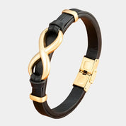Men’s Infinity Leather Bracelet – Sleek, Minimalist & Durable