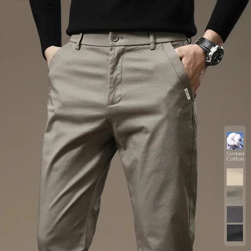 Men’s Slim-Fit Dress Trousers – Stretch Fabric, Business & Formal Wear