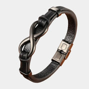 Men’s Infinity Leather Bracelet – Sleek, Minimalist & Durable