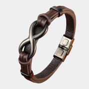 Men’s Infinity Leather Bracelet – Sleek, Minimalist & Durable