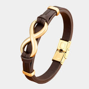 Men’s Infinity Leather Bracelet – Sleek, Minimalist & Durable