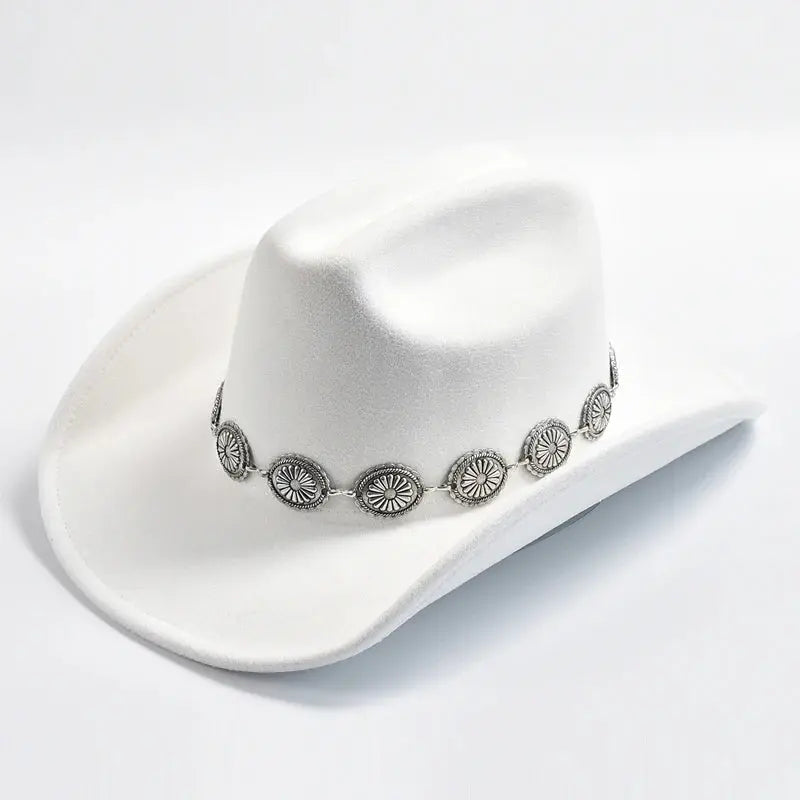 Men’s Western Cowboy Hat – Felt Leather Wide Brim Vintage Rodeo Style