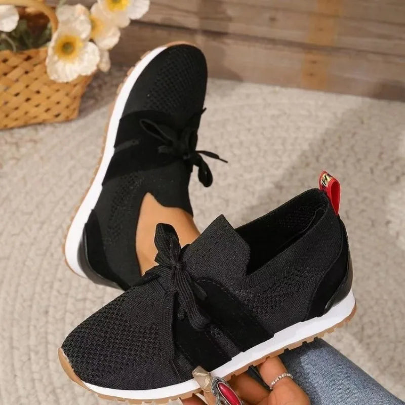 Women’s orthopedic mesh walking shoes - breathable lace-up sneakers with cushioned support