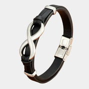 Men’s Infinity Leather Bracelet – Sleek, Minimalist & Durable