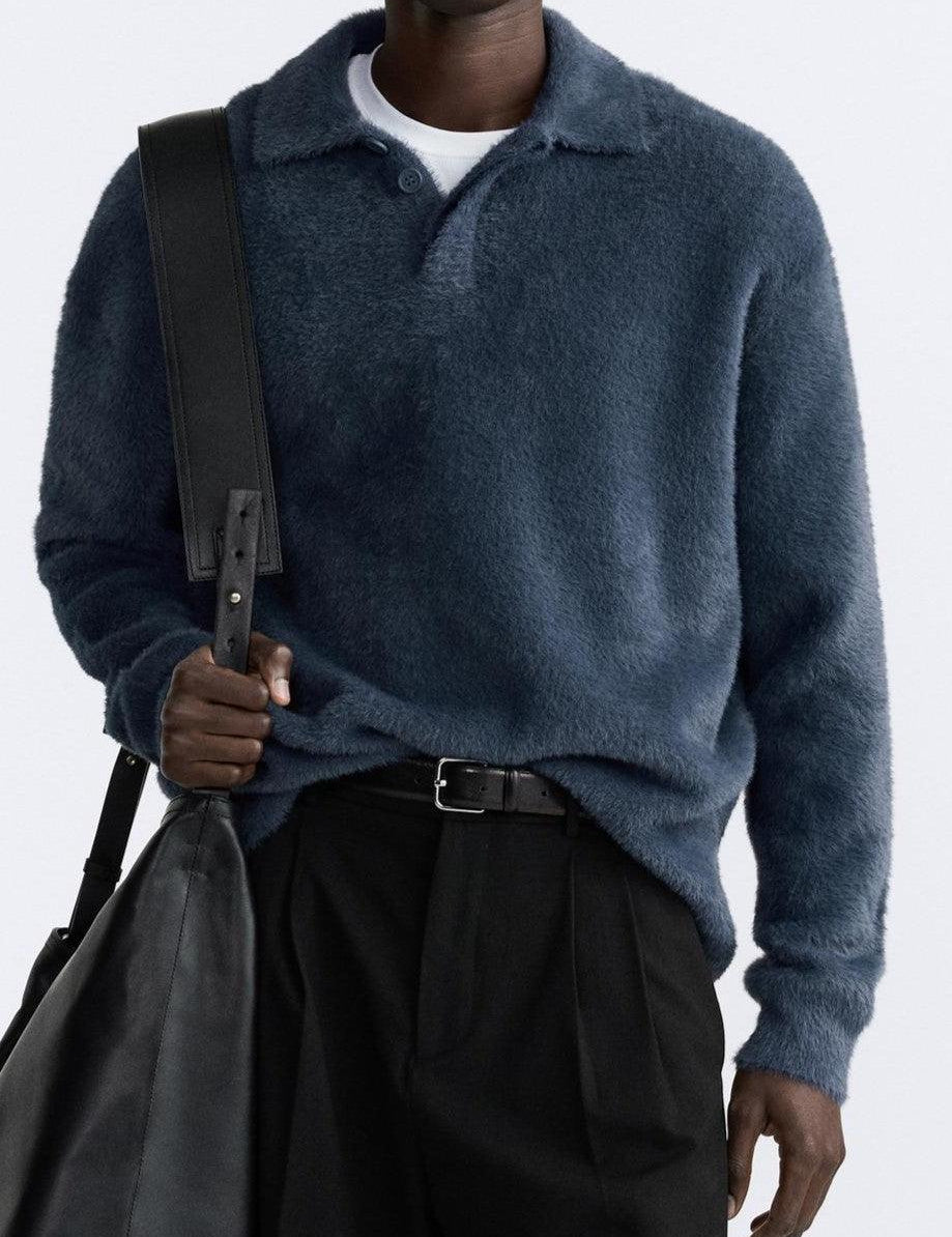 TexturedKnitPoloShirtwithFauxFurDetail.jpg