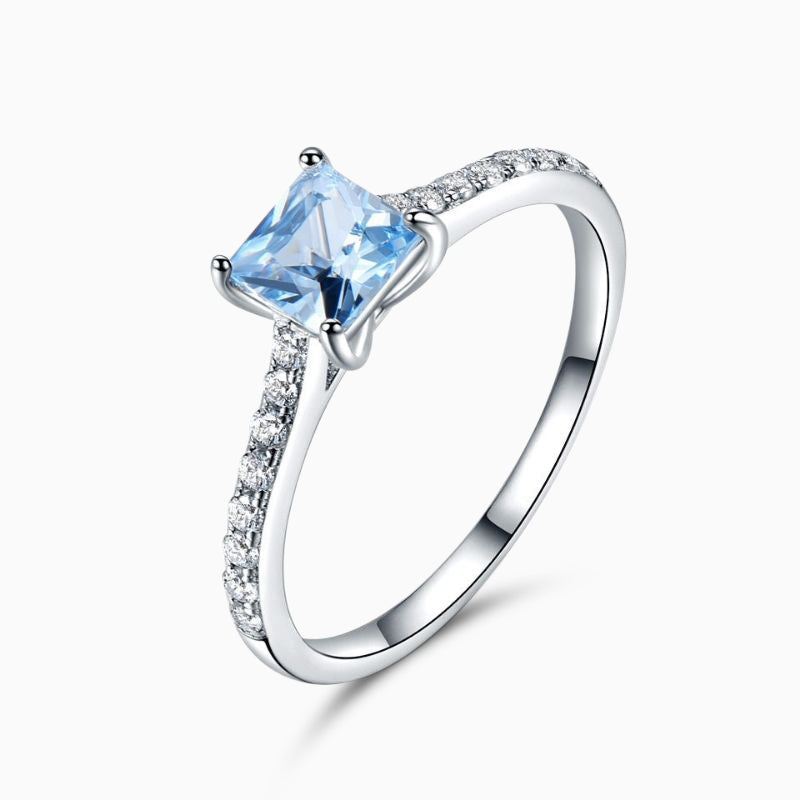 925 sterling silver emerald cut cz ring