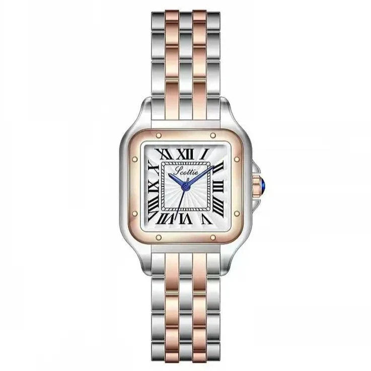 luxury watch, roman numeral watch, two tone watch, stainless steel watch, women's luxury watch, quartz movement watch, classic watch, dress watch, elegant timepiece, designer watch, accessory, women, cartier watch women, michael kors watch women, gucci watch women, bvlgari watch, rolex lady datejust, emporio armani watch, versace watch men, hublot classic fusion, armani watch men, montblanc watches