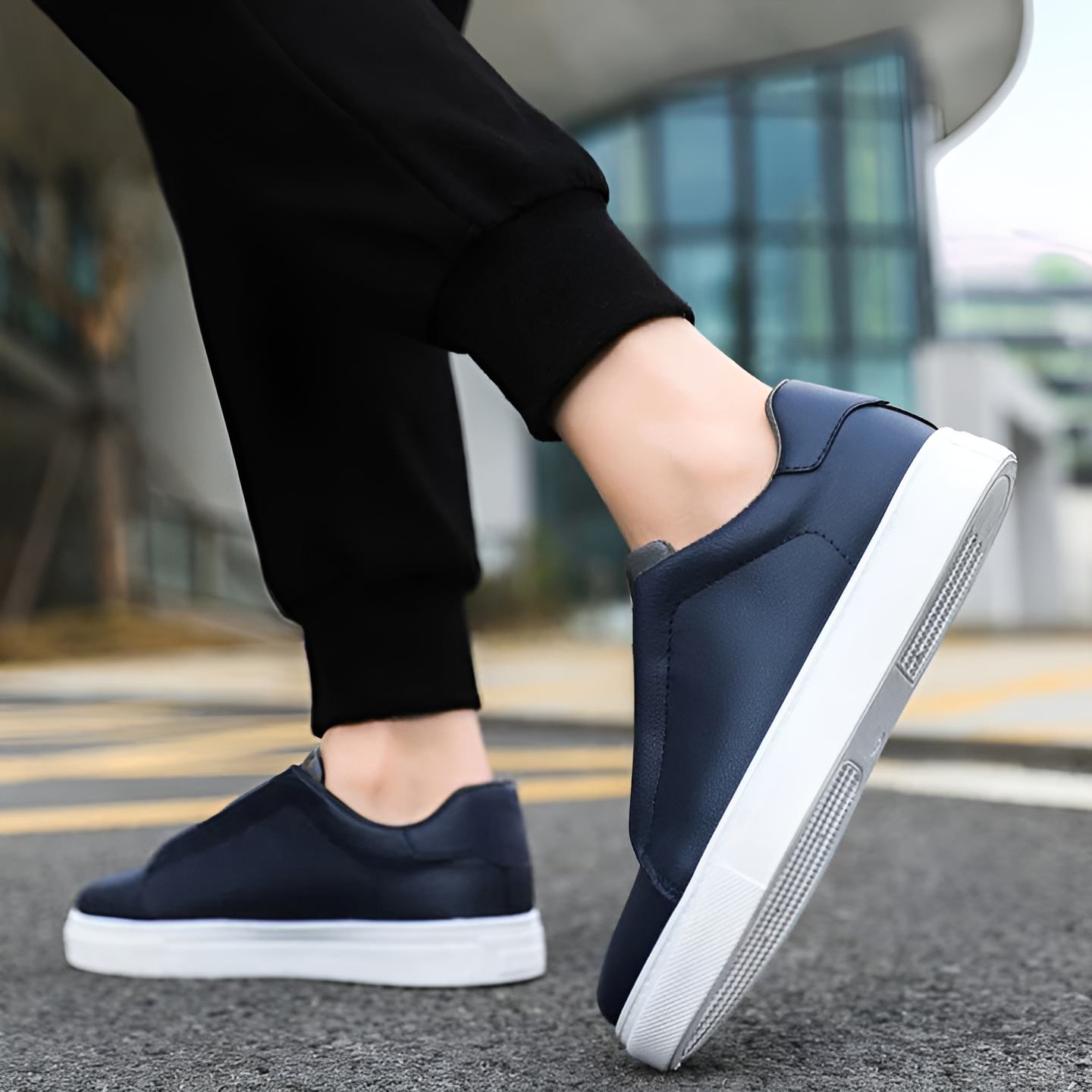 Women's White Slip-On Sneakers – Premium Vegan Leather, Stylish Comfort-3